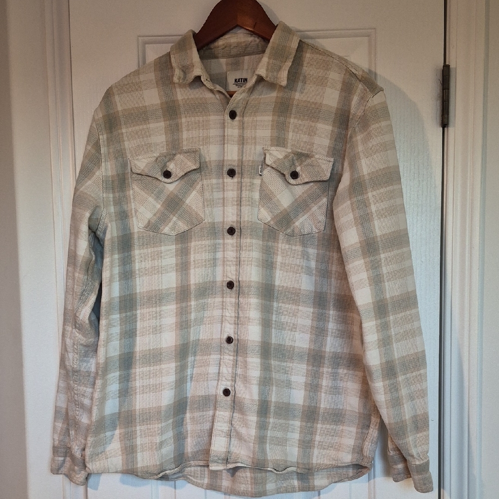 KATIN  Beige and Green Checkered Shirt